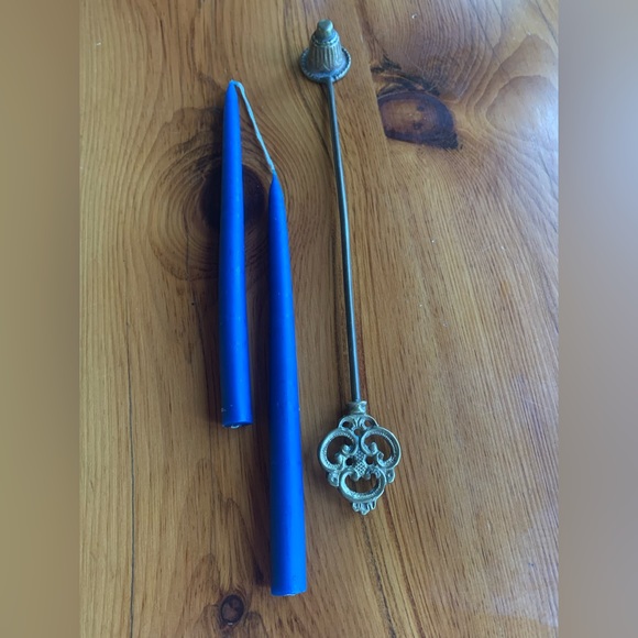 Vintage Brass Candle Snuffer - Beautifully ornate 16 inches - Picture 2 of 8